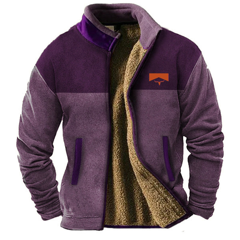 VogeLuxe | Men’s Stylish Sherpa Lined Full Zip Fleece Jacket