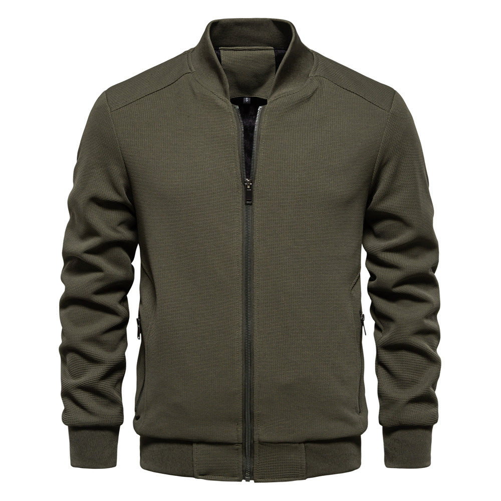 VogeLuxe | Men’s Textured Full Zipper Knit Jacket