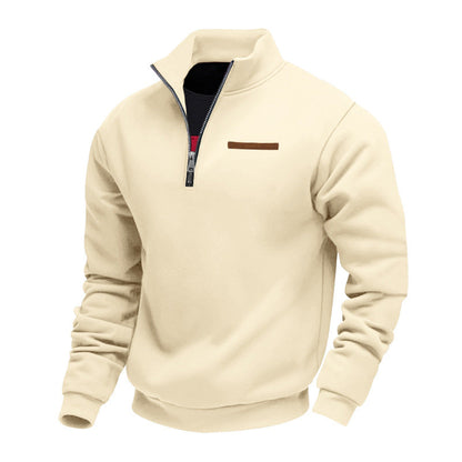 VogeLuxe | Men’s Quarter Zip Pullover with High Collar