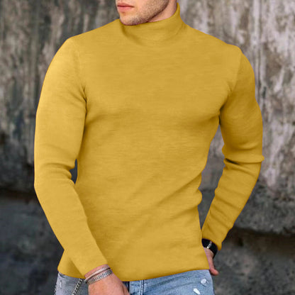 VogeLuxe | Men’s Form Fitting Soft Knit Turtleneck Top