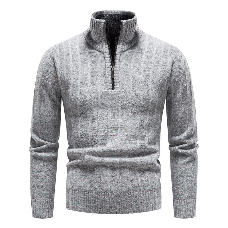 VogeLuxe | Men’s Textured Stand-Up Collar Sweater