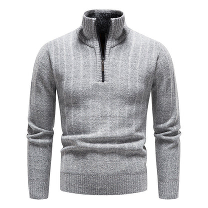 VogeLuxe | Men’s Textured Stand-Up Collar Sweater
