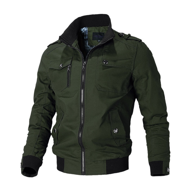Men's Water Resistant Zip Up Bomber Jacket