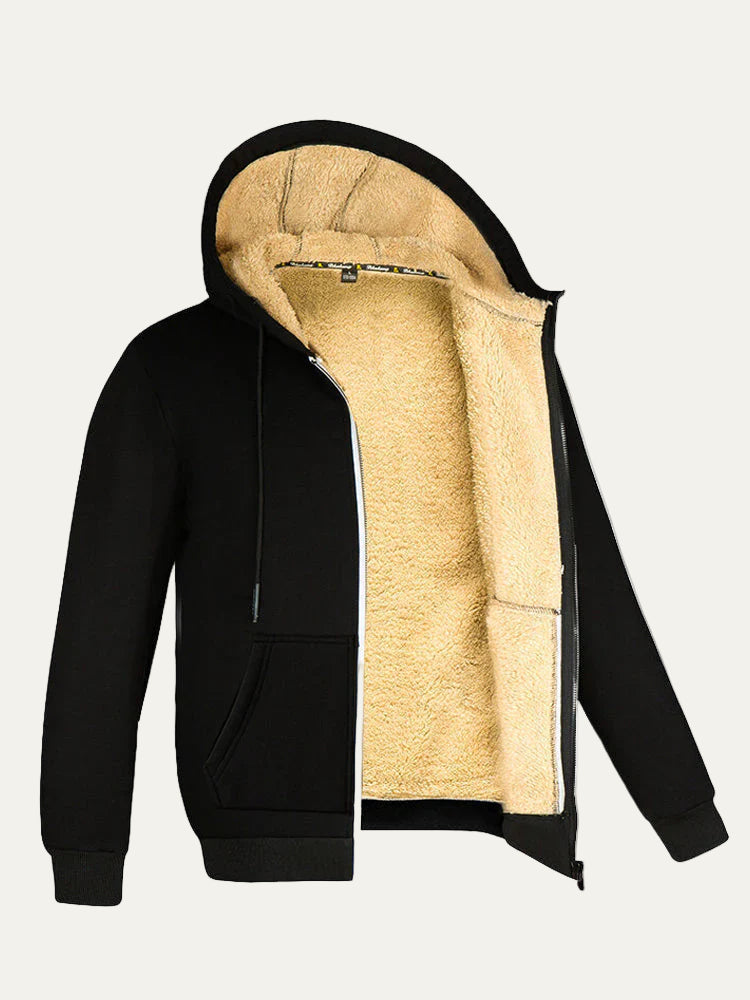 VogeLuxe | Men’s Thermal Sherpa Lined Zip Hoodie