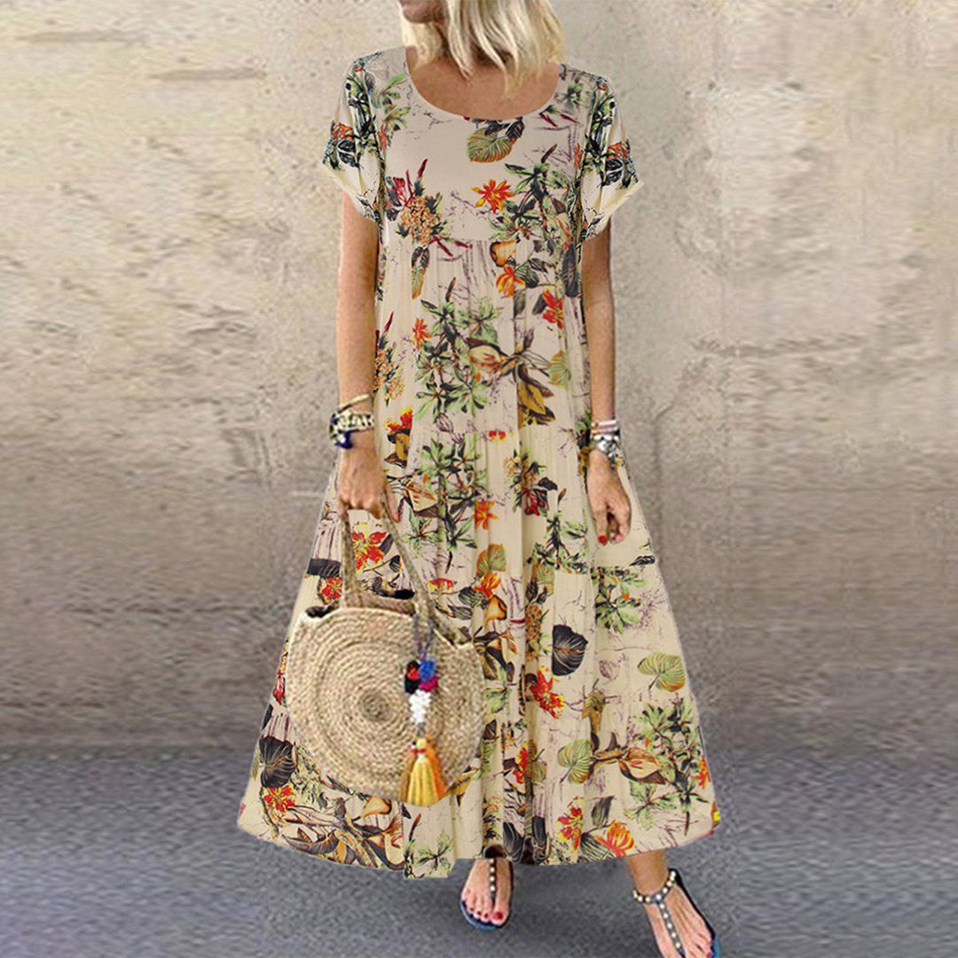 Stylish Floor Length Dress with Side Pockets - VogeLuxe