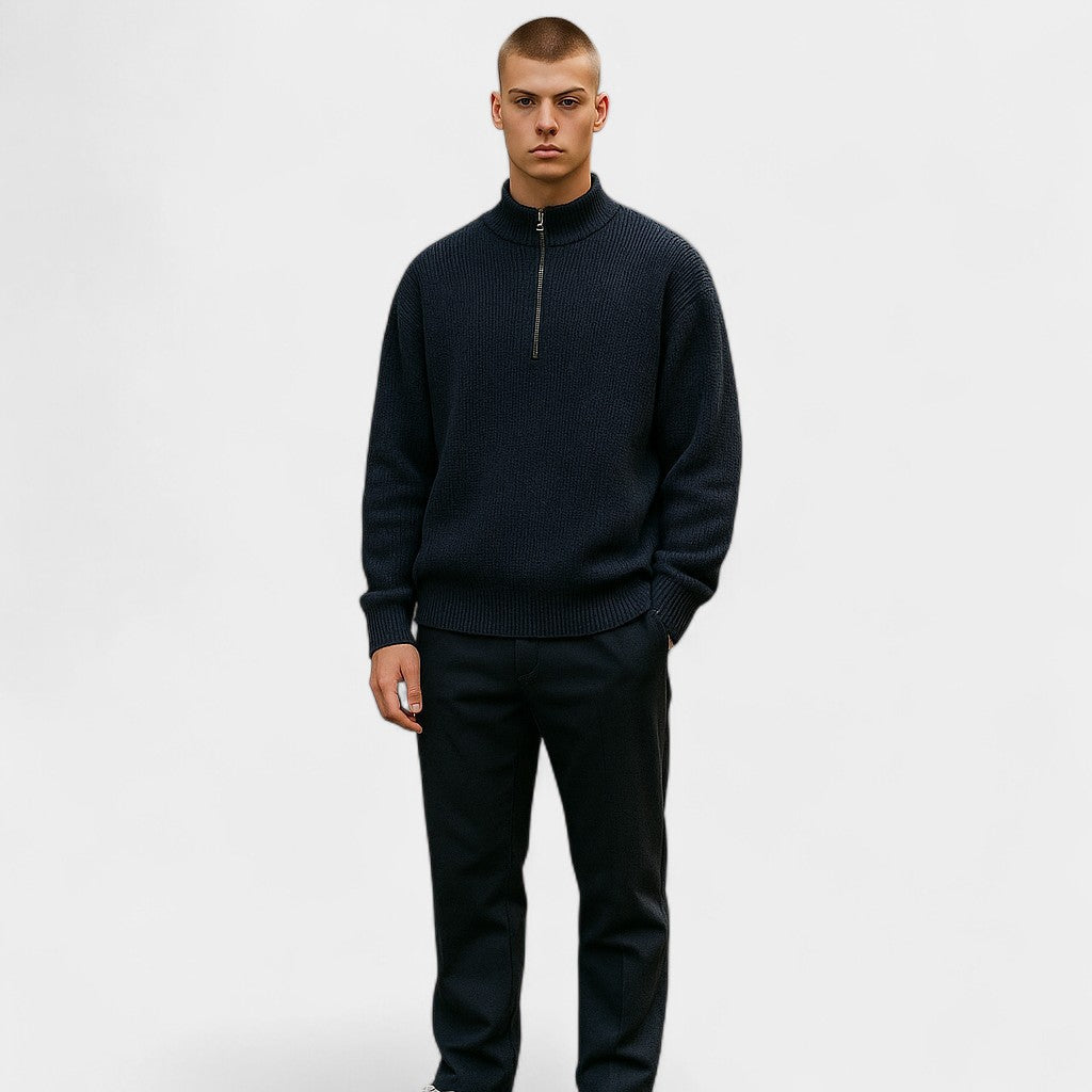 Old Monarchy | Men’s Half-Zip High Collar Sweater – Refined Warmth, Modern Ease 1