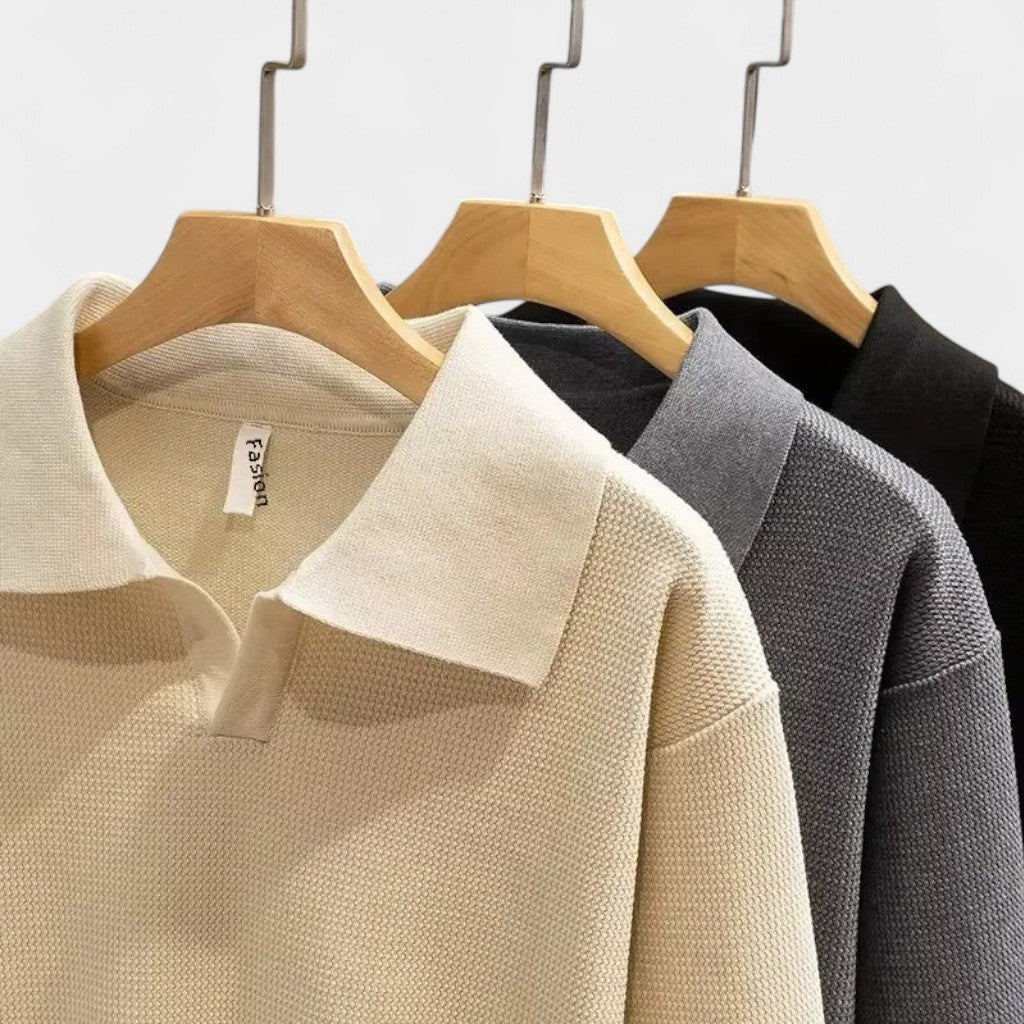 Old Monarchy | Men’s Knitted Polo Sweater – Long-Sleeve, Classic Collar Design 3