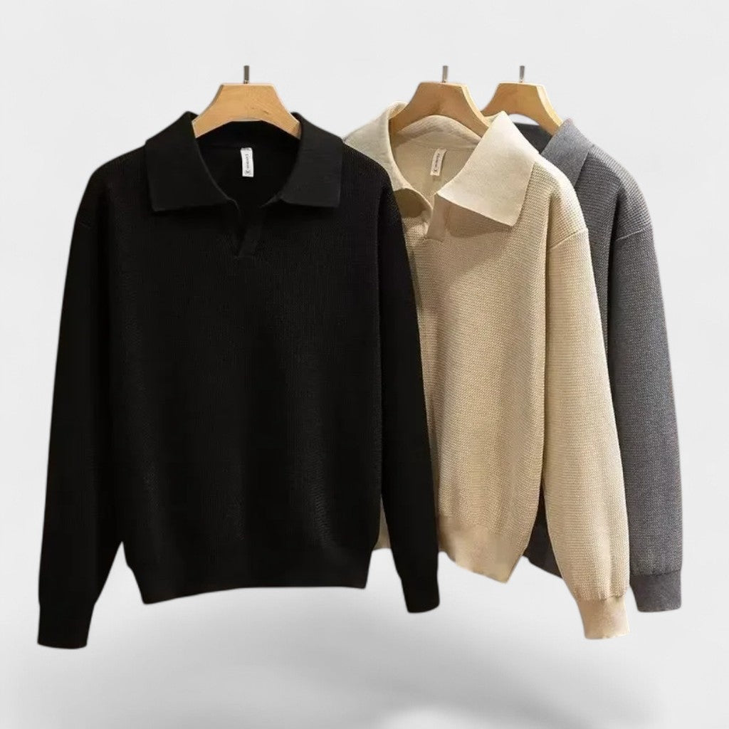 Old Monarchy | Men’s Knitted Polo Sweater – Long-Sleeve, Classic Collar Design 6