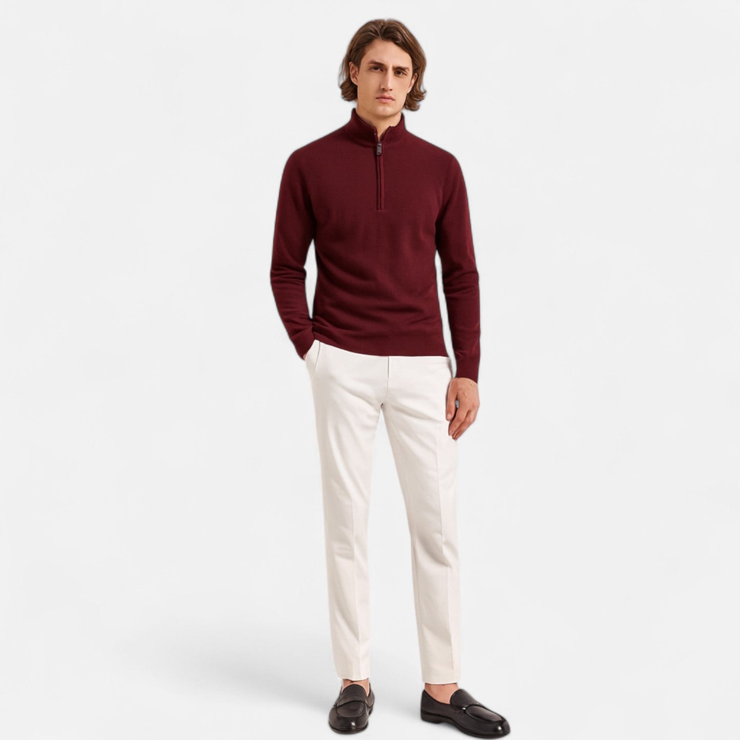 Old Monarchy | Men’s Merino Wool Half Zip Sweater 7