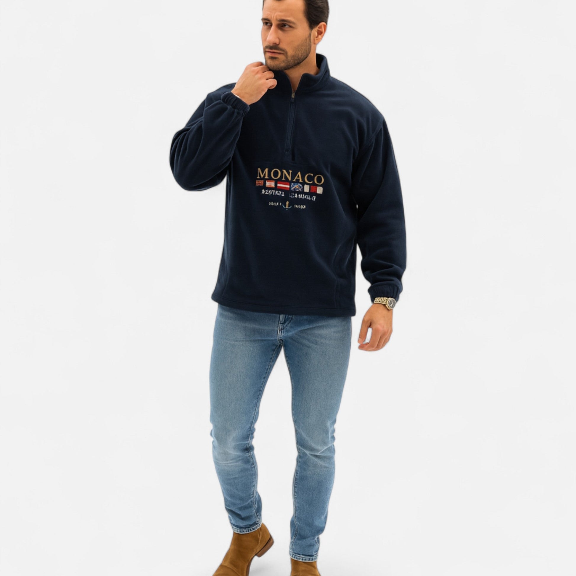 Old Monarchy | Men’s Monaco Half-Zip Sweater – Timeless Elegance, Refined Comfort 3