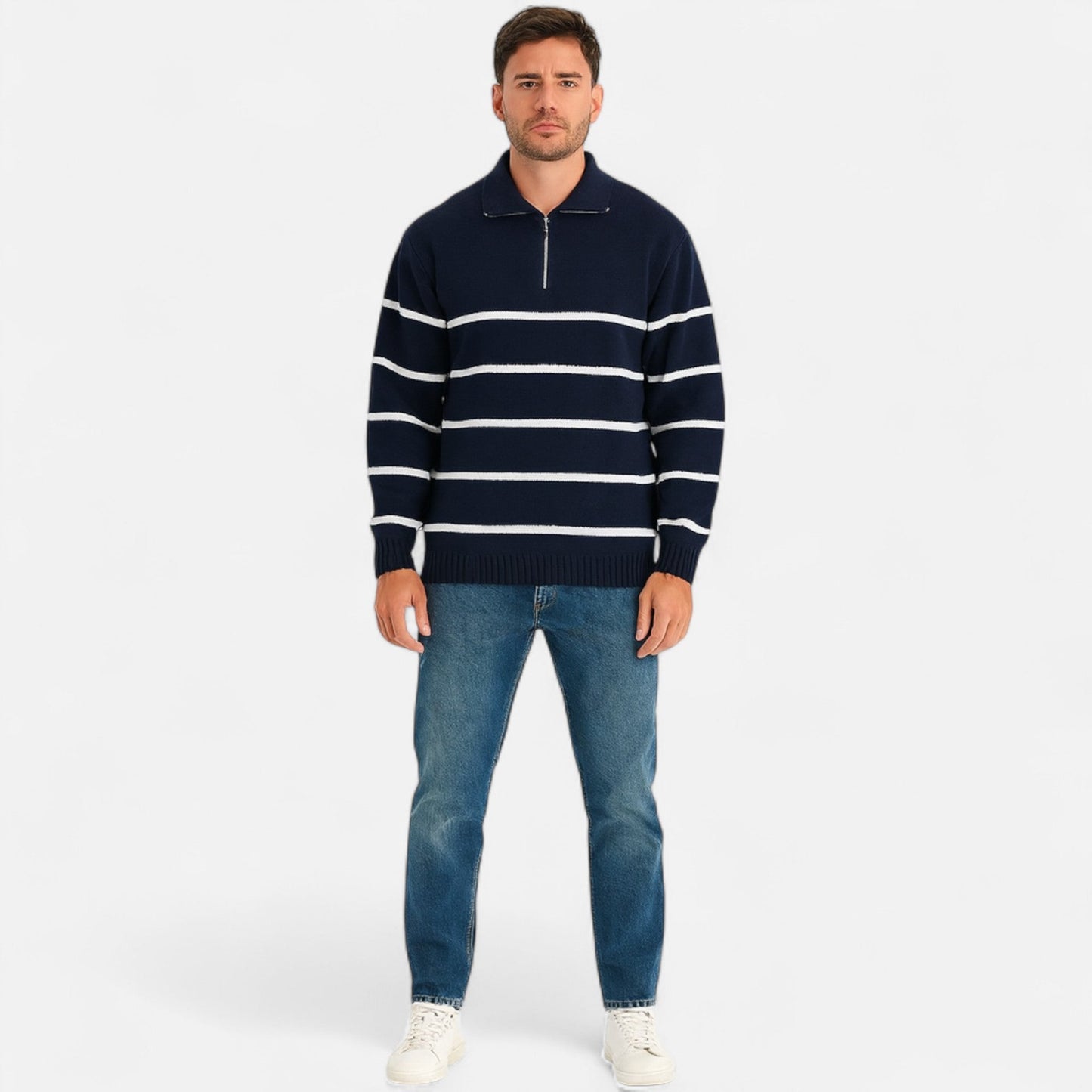 Old Monarchy | Men’s Retro Half-Zip Sweater – Vintage Heritage, Modern Refinement 1