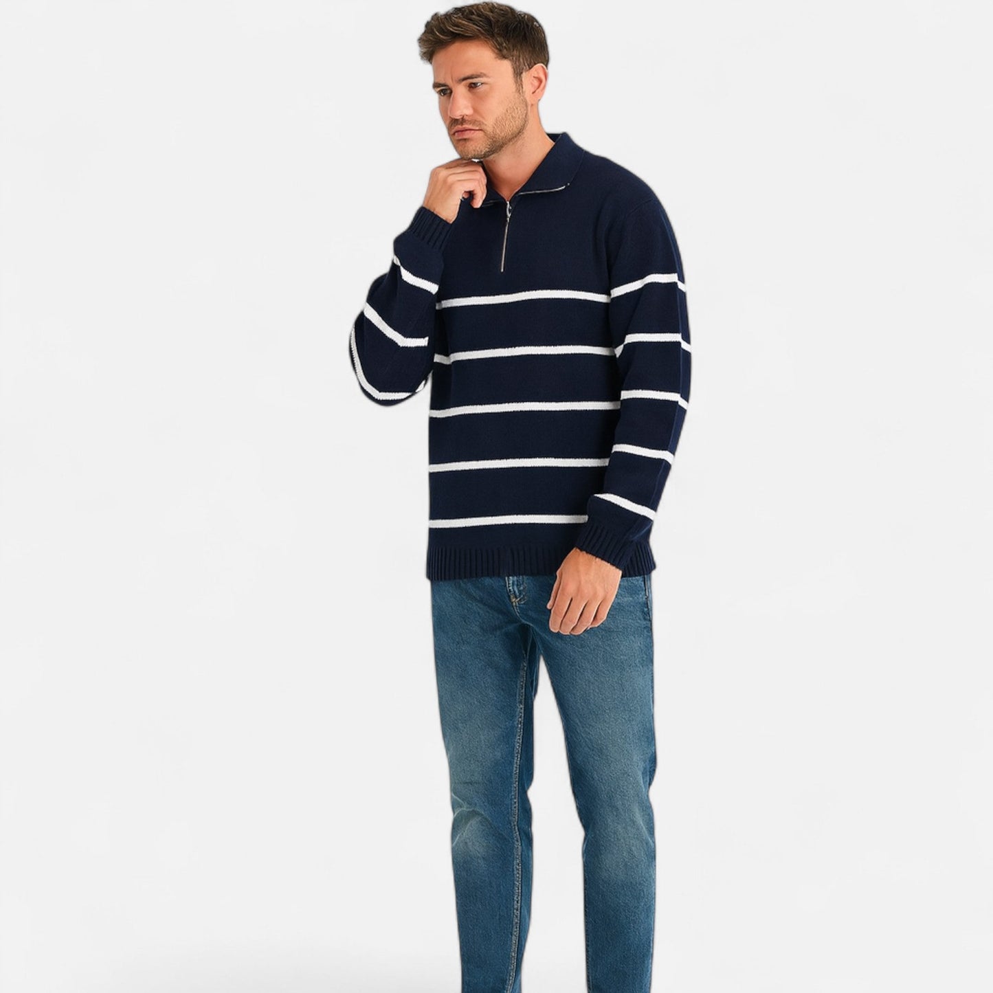 Old Monarchy | Men’s Retro Half-Zip Sweater – Vintage Heritage, Modern Refinement 2