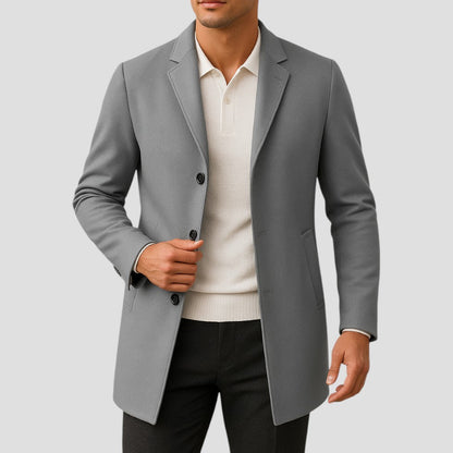 VogeLuxe | Men’s Tailored Single-Breasted Overcoat