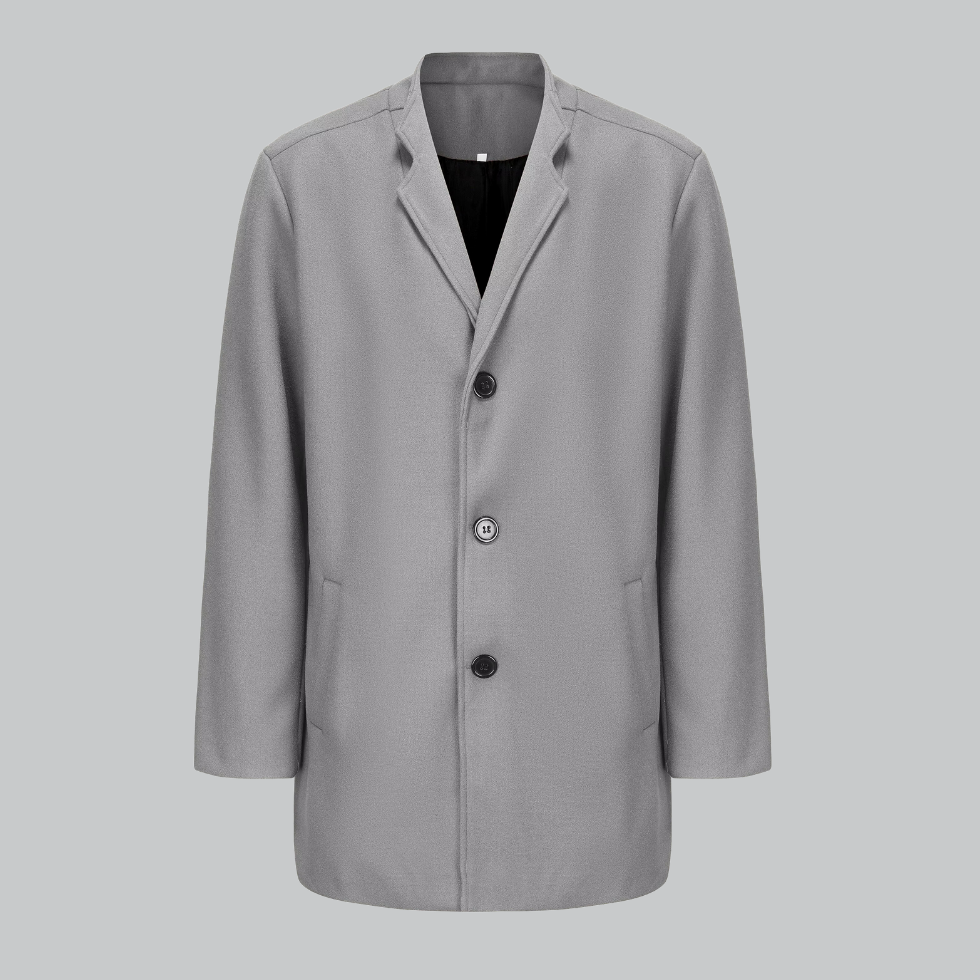 VogeLuxe | Men’s Tailored Single-Breasted Overcoat