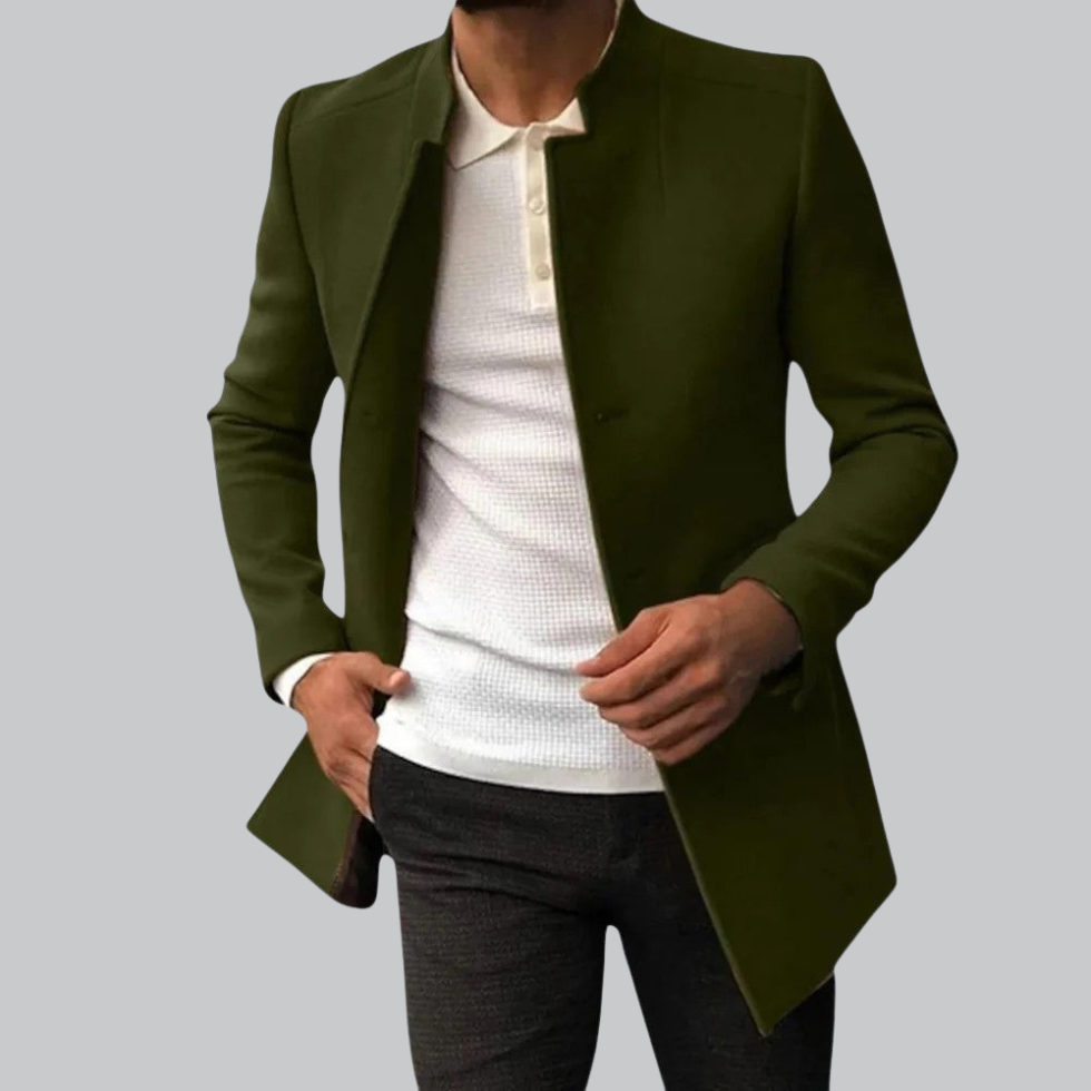 VogeLuxe | Men’s Tailored Single-Breasted Overcoat