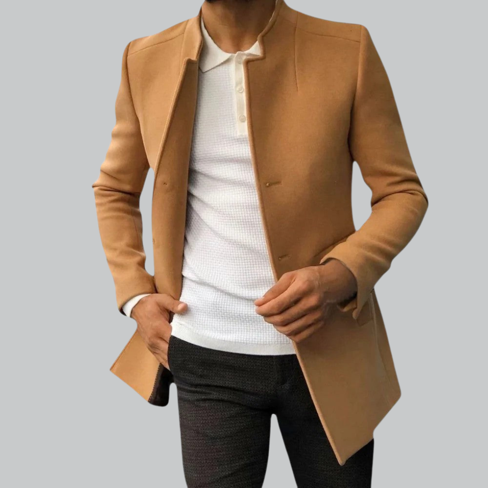 VogeLuxe | Men’s Tailored Single-Breasted Overcoat