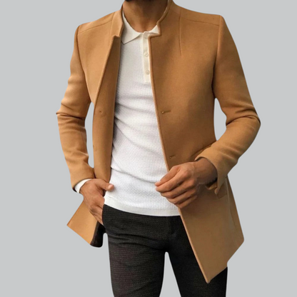 VogeLuxe | Men’s Tailored Single-Breasted Overcoat