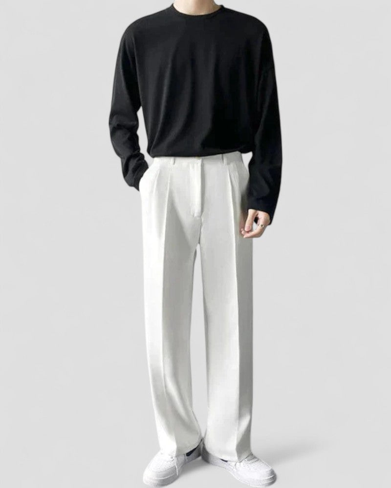 Old Money Wide Leg Trousers for Men