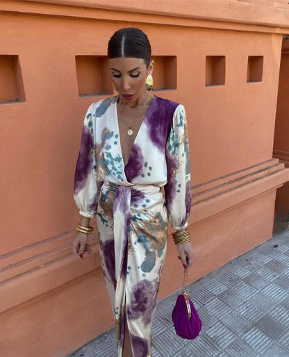Beautiful Floral Women's Skirt Blouse Set
