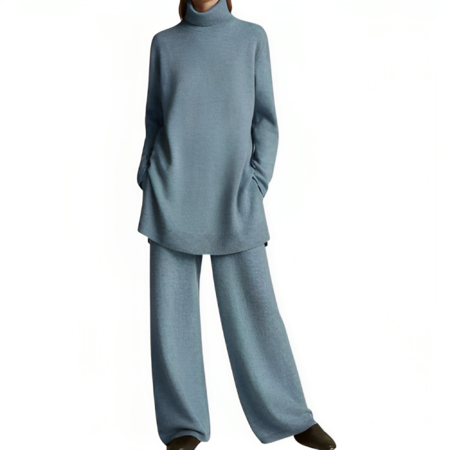 Relaxed Fit Crew Neck Jumpsuit Set for Women - VogeLuxe