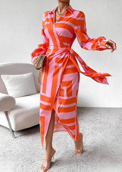 Classic Stripe Maxi Wrap Dress - VogeLuxe
