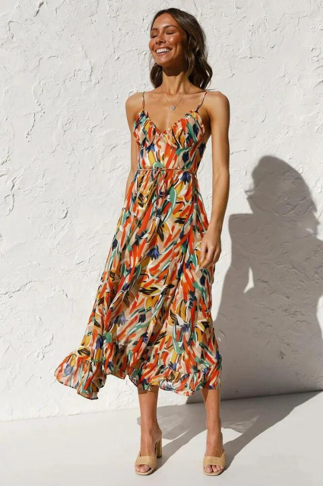 Bright Summer Dress for Women Lightweight Floral - VogeLuxe