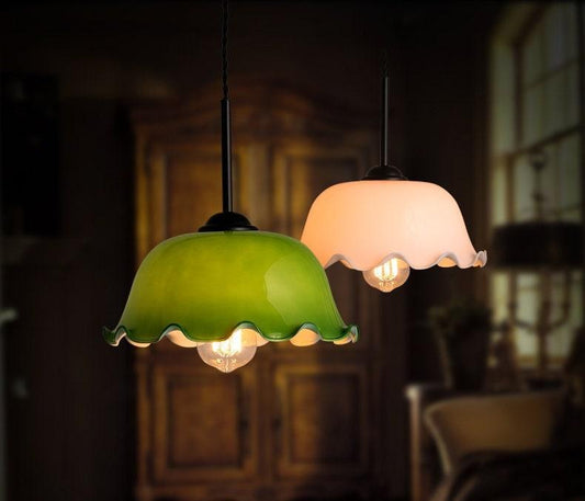 Chic Vintage Glass Pendant Light with Soft Shade - VogeLuxe