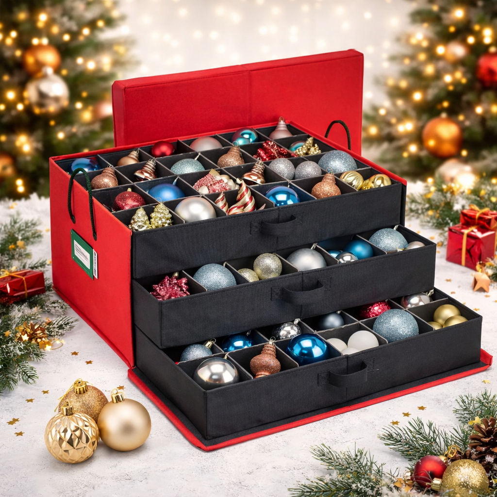 Holiday Decor Storage Container Collapsible Cloth Holder
