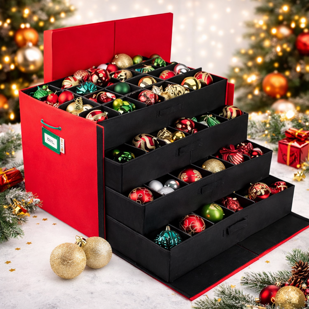 Holiday Decor Storage Container Collapsible Cloth Holder
