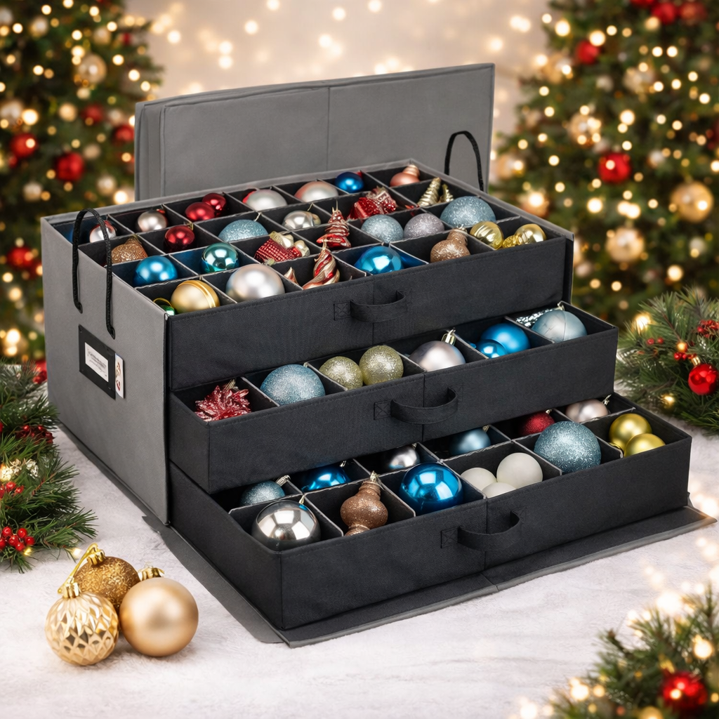 Holiday Decor Storage Container Collapsible Cloth Holder
