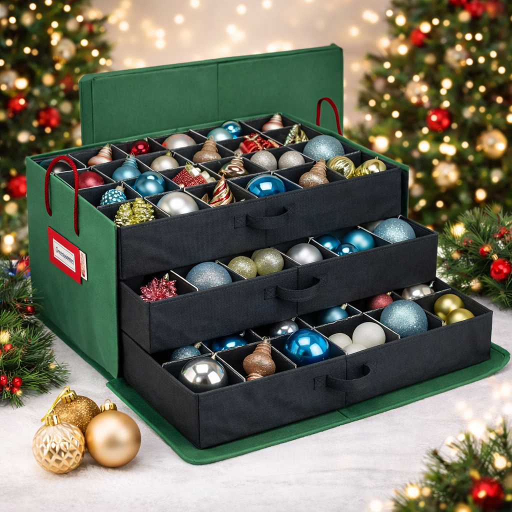 Holiday Decor Storage Container Collapsible Cloth Holder