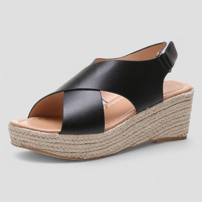 Orthopaedic Wedge Sandals with Stylish Cross Strap