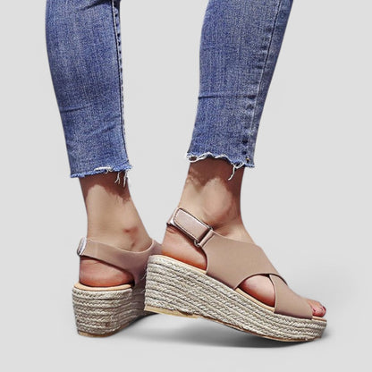 Orthopaedic Wedge Sandals with Stylish Cross Strap