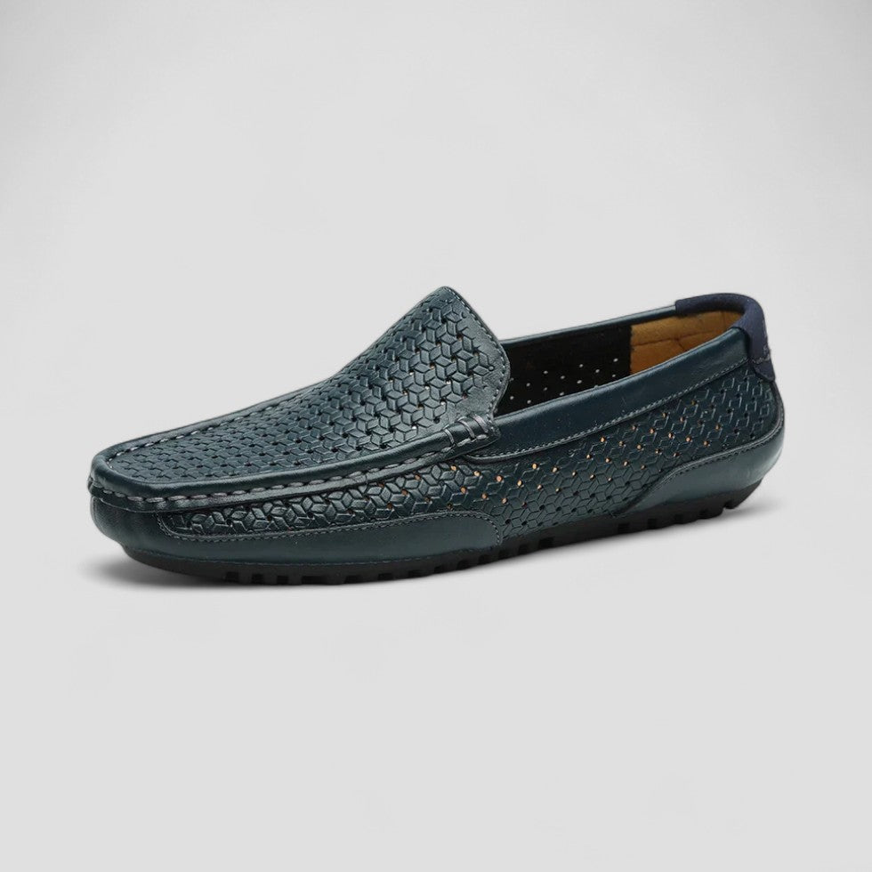 VogeLuxe | Men’s Woven Leather Driving Loafers