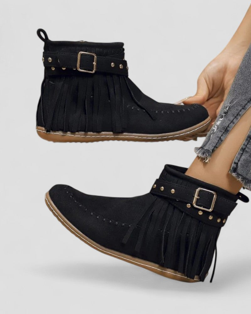 Orthopedic Fringe Ankle Boots for Women