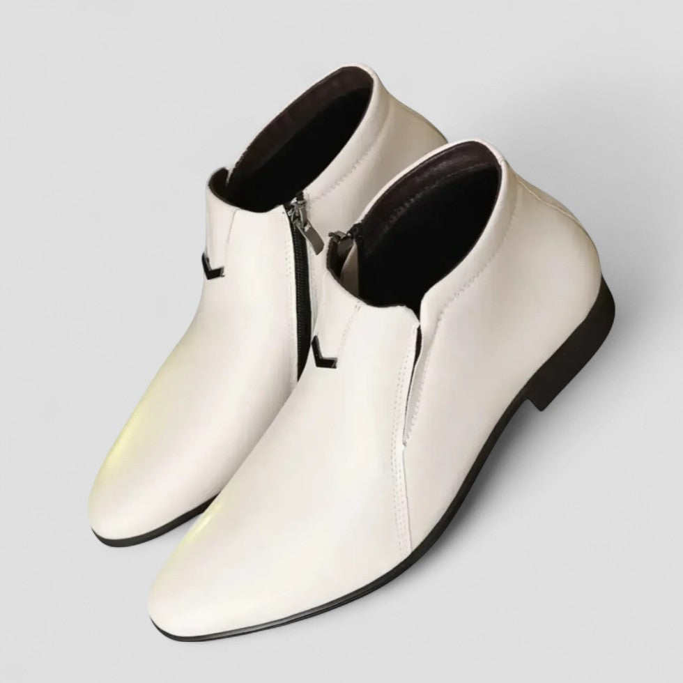 Orthopedic Leather Ankle Boots for Men with Side Zip