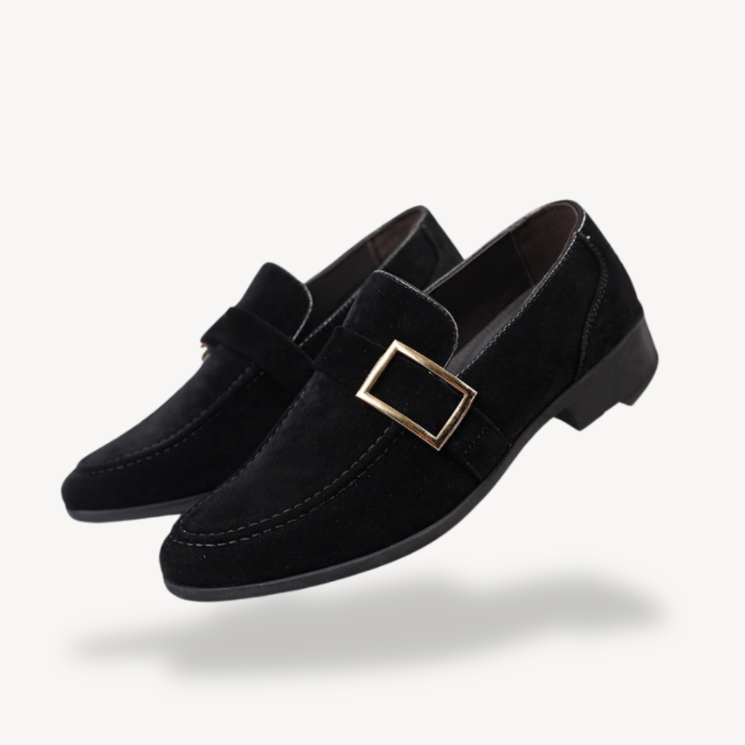 VogeLuxe | Men’s Suede Buckle Dress Loafers