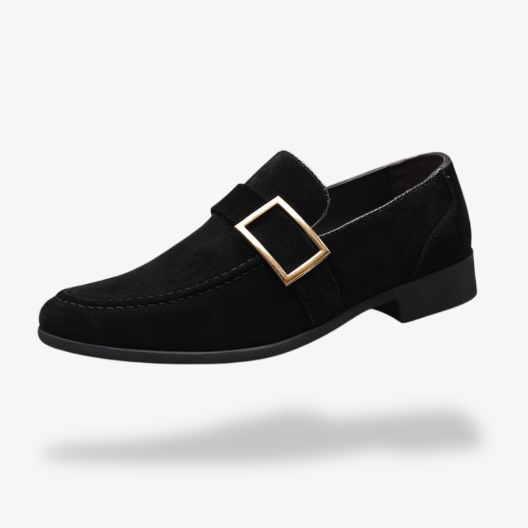 VogeLuxe | Men’s Suede Buckle Dress Loafers