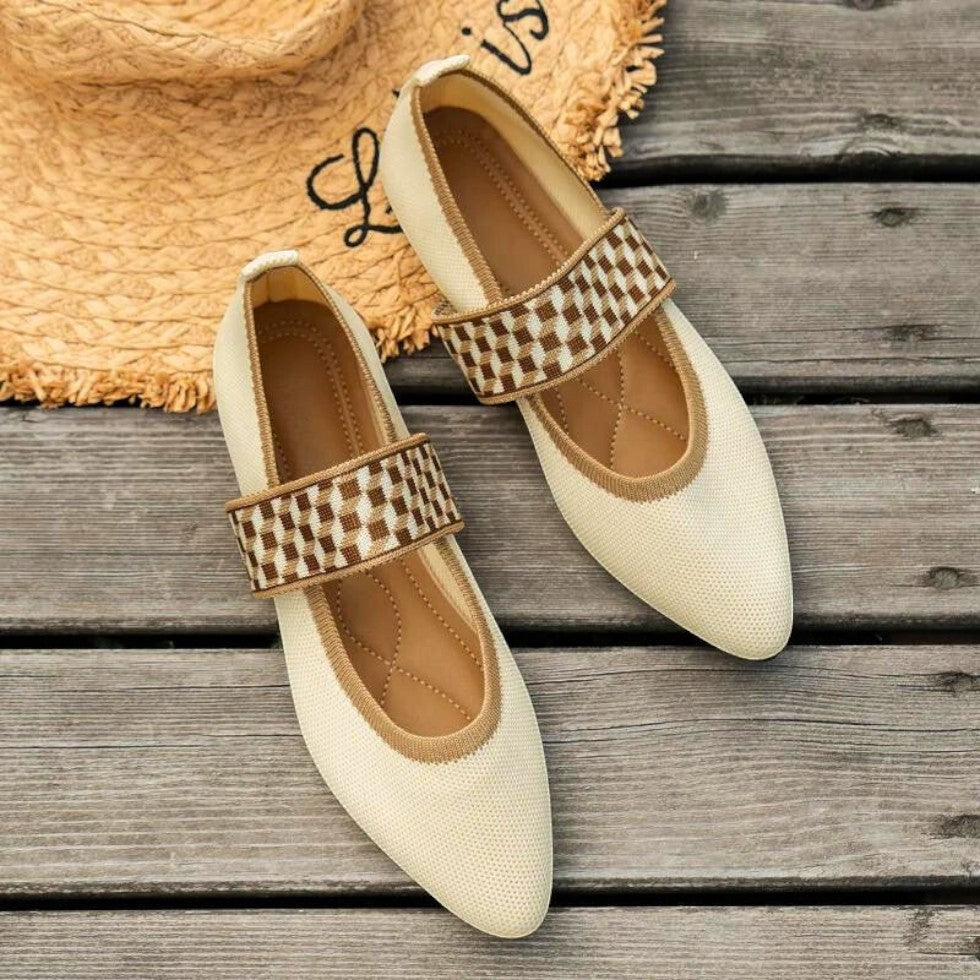 VogeLuxe | Women’s Knitted Color-Block Ballet Flats