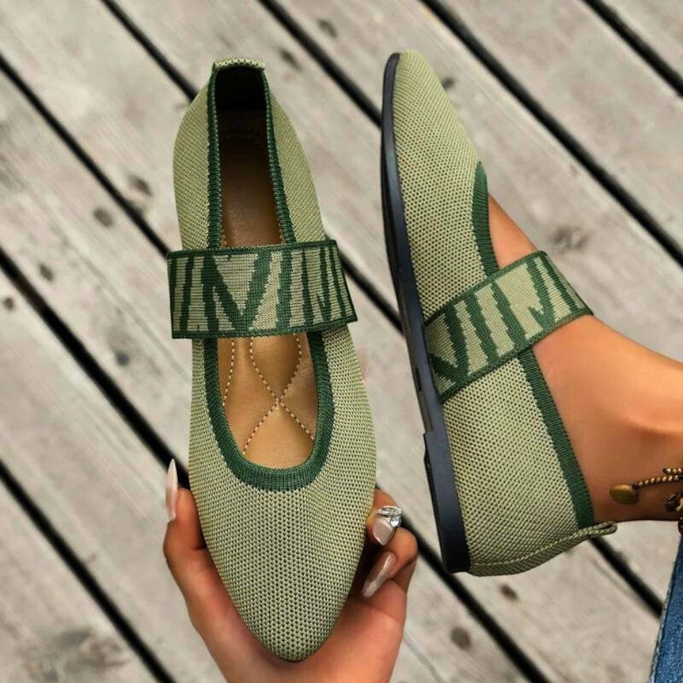 VogeLuxe | Women’s Knitted Color-Block Ballet Flats