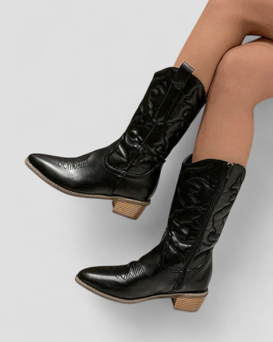 Orthopedic Metallic Western Cowboy Boots for Women