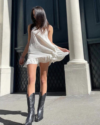 Orthopedic Metallic Western Cowboy Boots for Women