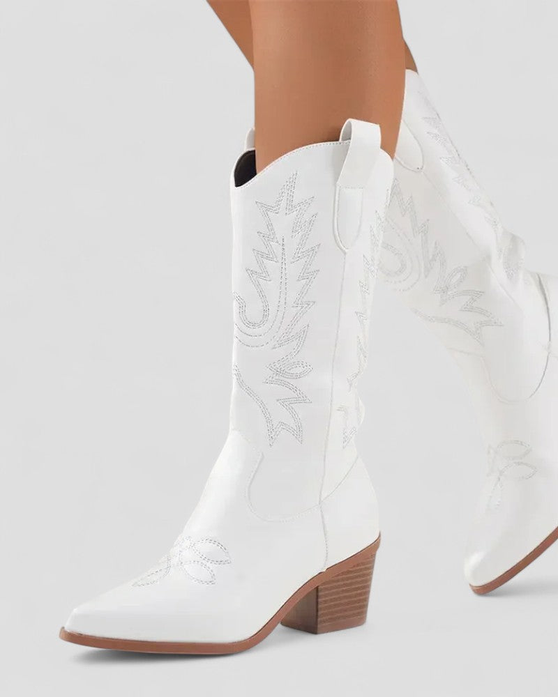 Orthopedic Metallic Western Cowboy Boots for Women