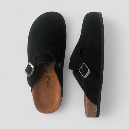 VogeLuxe | Men’s Suede Shearling Mule Slippers