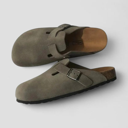 VogeLuxe | Men’s Suede Shearling Mule Slippers