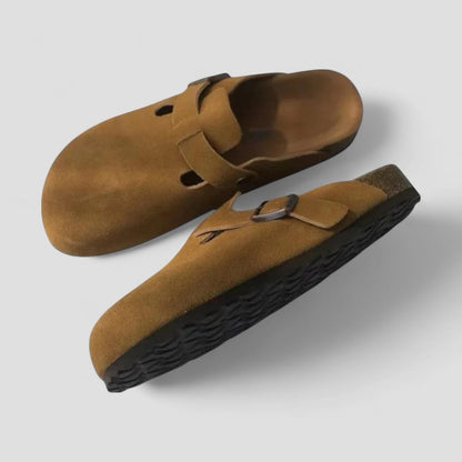 VogeLuxe | Men’s Suede Shearling Mule Slippers