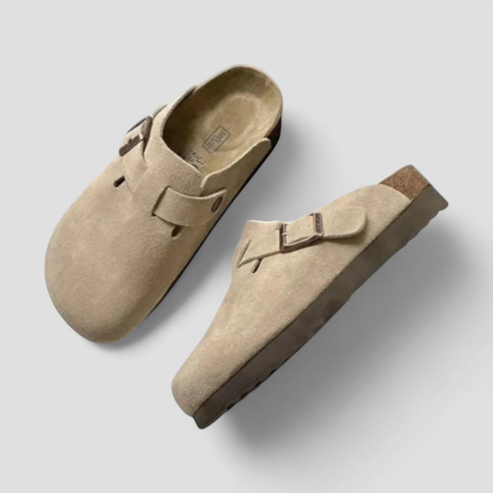 VogeLuxe | Men’s Suede Shearling Mule Slippers