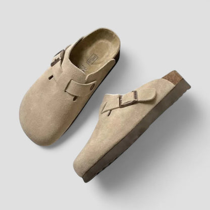 VogeLuxe | Men’s Suede Shearling Mule Slippers