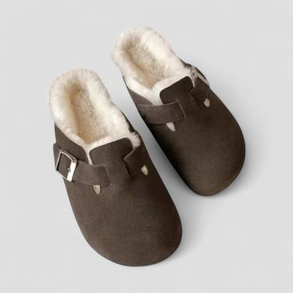 VogeLuxe | Men’s Suede Shearling Mule Slippers