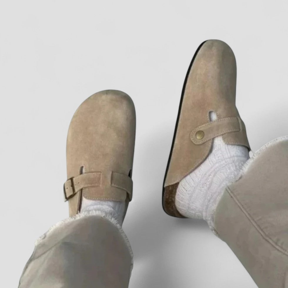 VogeLuxe | Men’s Suede Shearling Mule Slippers